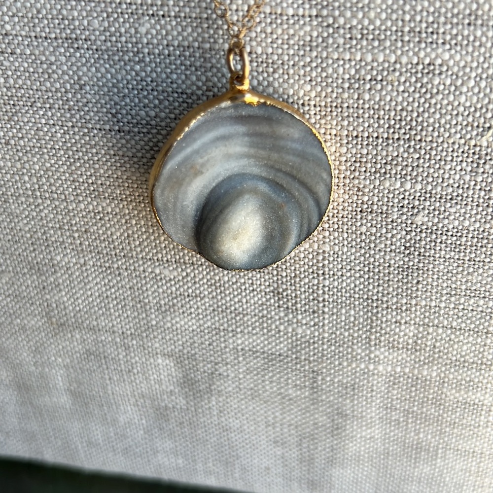 Druzy with gold plated chain handmade in LA